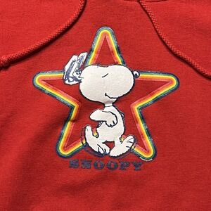 vintage snoopy red hoodie children's large womens‎ fit great vintage